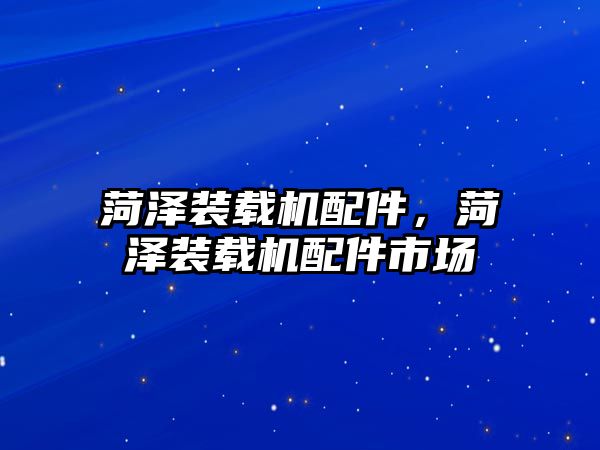 菏澤裝載機(jī)配件，菏澤裝載機(jī)配件市場(chǎng)