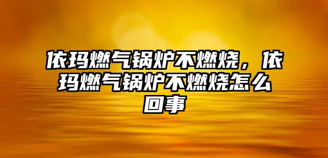 依瑪燃?xì)忮仩t不燃燒，依瑪燃?xì)忮仩t不燃燒怎么回事