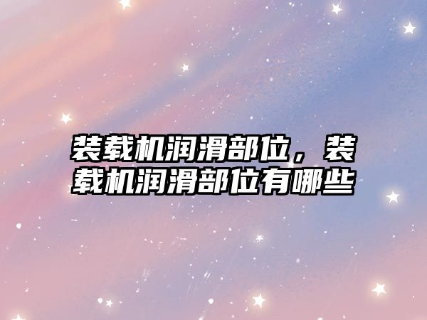 裝載機(jī)潤(rùn)滑部位，裝載機(jī)潤(rùn)滑部位有哪些