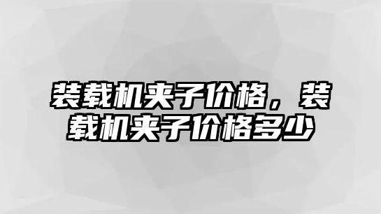 裝載機夾子價格，裝載機夾子價格多少