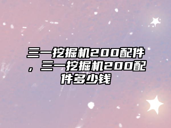 三一挖掘機(jī)200配件，三一挖掘機(jī)200配件多少錢(qián)