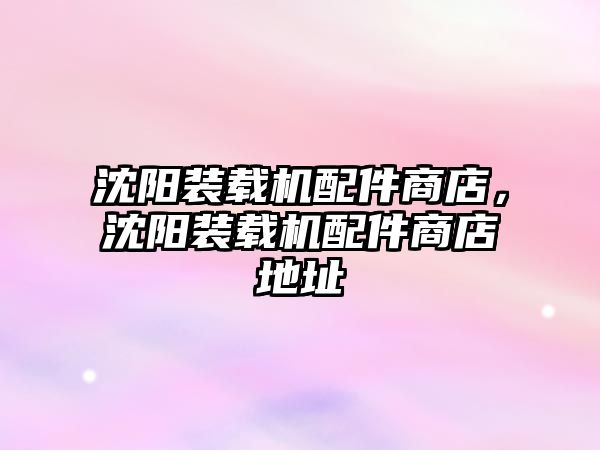 沈陽裝載機配件商店，沈陽裝載機配件商店地址