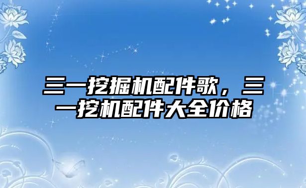 三一挖掘機(jī)配件歌，三一挖機(jī)配件大全價(jià)格