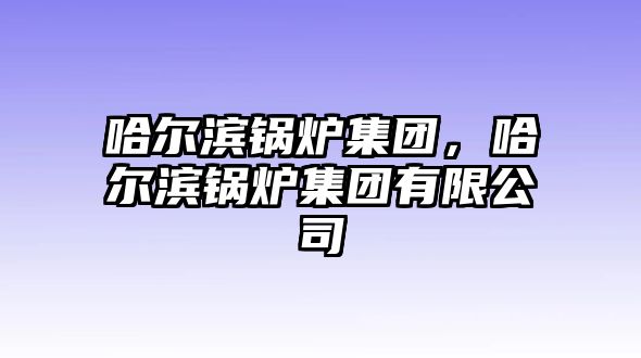 哈爾濱鍋爐集團(tuán)，哈爾濱鍋爐集團(tuán)有限公司