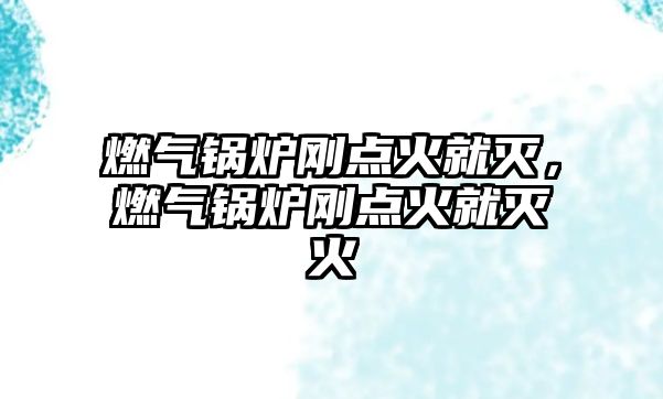 燃氣鍋爐剛點火就滅，燃氣鍋爐剛點火就滅火