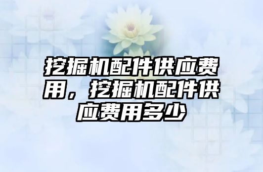 挖掘機(jī)配件供應(yīng)費(fèi)用，挖掘機(jī)配件供應(yīng)費(fèi)用多少