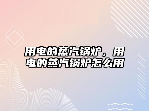 用電的蒸汽鍋爐，用電的蒸汽鍋爐怎么用