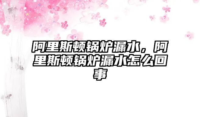 阿里斯頓鍋爐漏水，阿里斯頓鍋爐漏水怎么回事