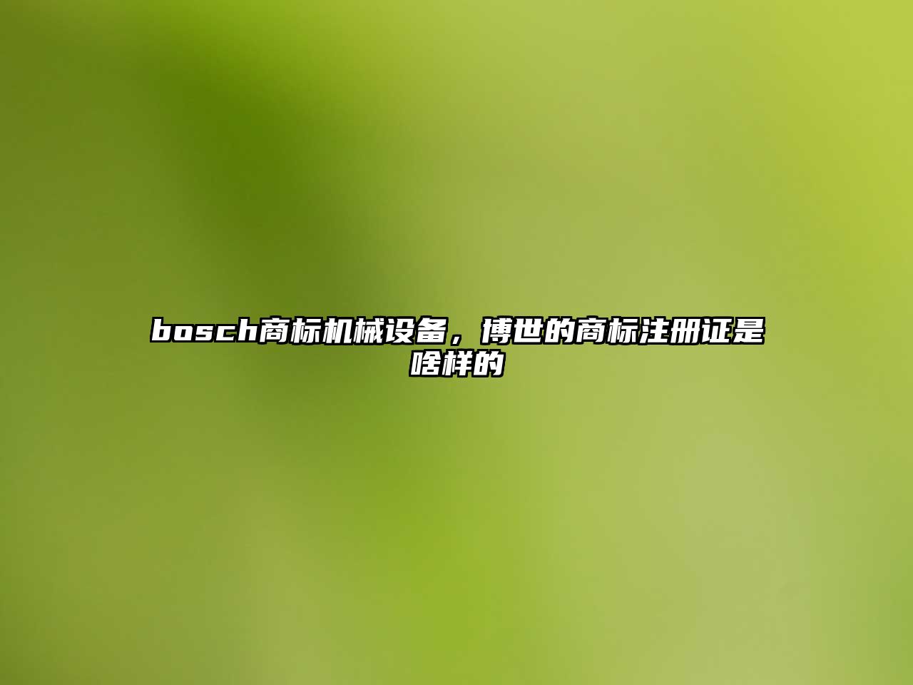 bosch商標(biāo)機(jī)械設(shè)備，博世的商標(biāo)注冊證是啥樣的
