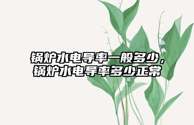 鍋爐水電導(dǎo)率一般多少，鍋爐水電導(dǎo)率多少正常
