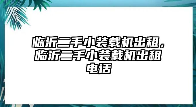 臨沂二手小裝載機(jī)出租，臨沂二手小裝載機(jī)出租電話