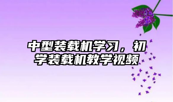 中型裝載機學(xué)習(xí)，初學(xué)裝載機教學(xué)視頻