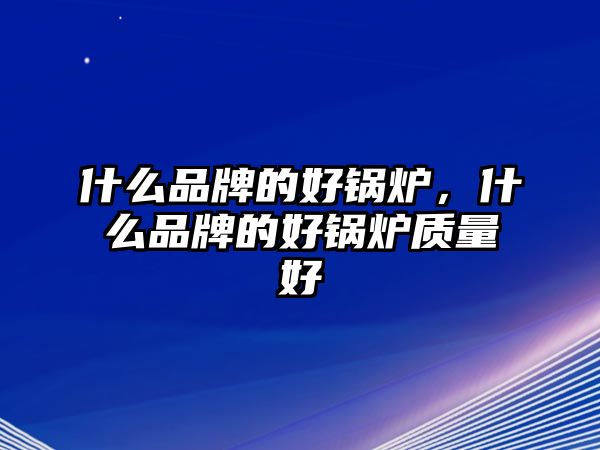 什么品牌的好鍋爐，什么品牌的好鍋爐質(zhì)量好
