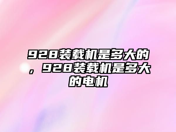 928裝載機是多大的，928裝載機是多大的電機