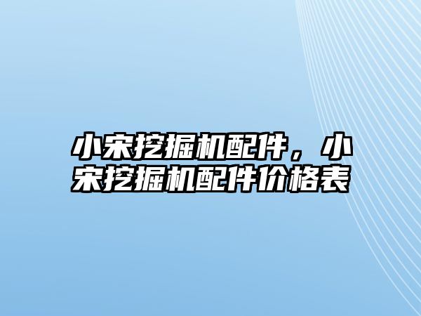 小宋挖掘機配件，小宋挖掘機配件價格表