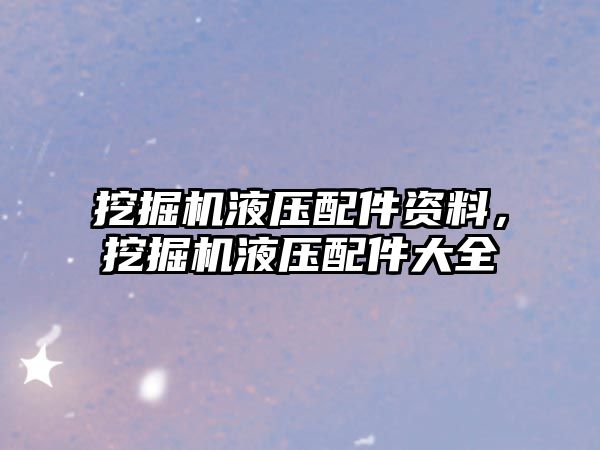 挖掘機(jī)液壓配件資料，挖掘機(jī)液壓配件大全