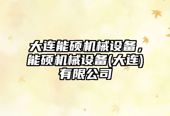 大連能碩機械設備，能碩機械設備(大連)有限公司