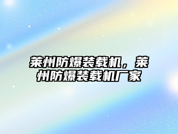 萊州防爆裝載機(jī)，萊州防爆裝載機(jī)廠家