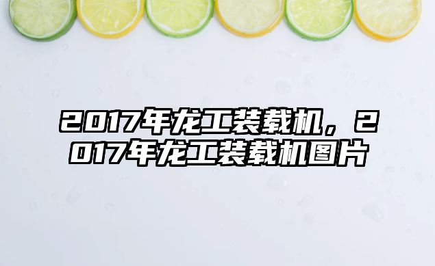2017年龍工裝載機(jī)，2017年龍工裝載機(jī)圖片