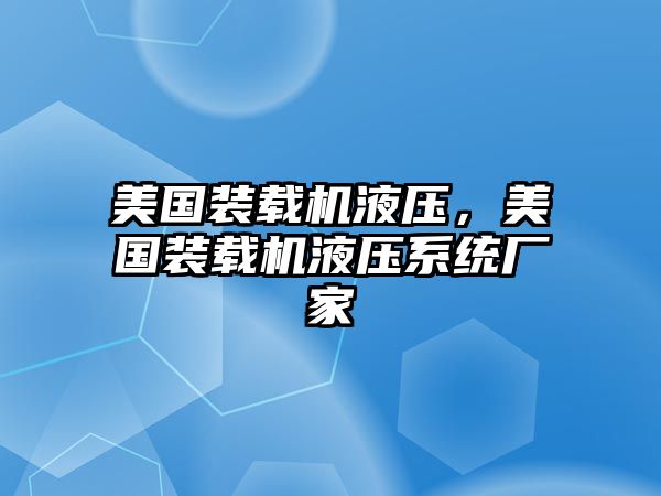 美國裝載機液壓，美國裝載機液壓系統(tǒng)廠家