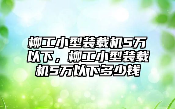 柳工小型裝載機(jī)5萬以下，柳工小型裝載機(jī)5萬以下多少錢