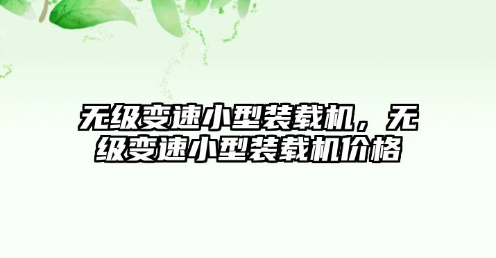 無級(jí)變速小型裝載機(jī)，無級(jí)變速小型裝載機(jī)價(jià)格