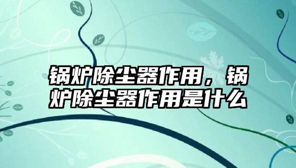 鍋爐除塵器作用，鍋爐除塵器作用是什么
