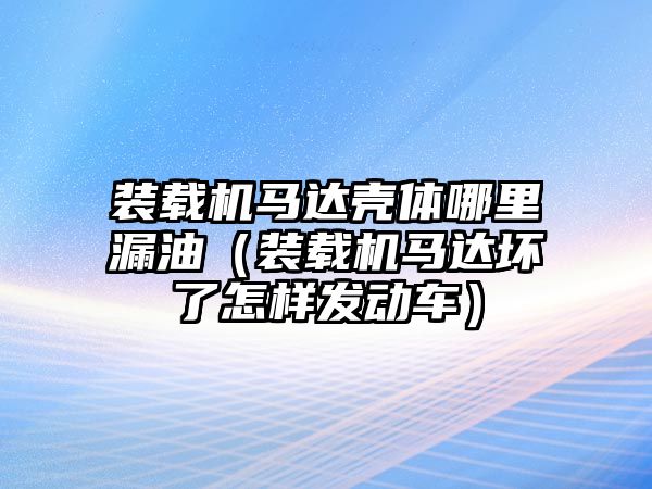 裝載機馬達殼體哪里漏油（裝載機馬達壞了怎樣發(fā)動車）