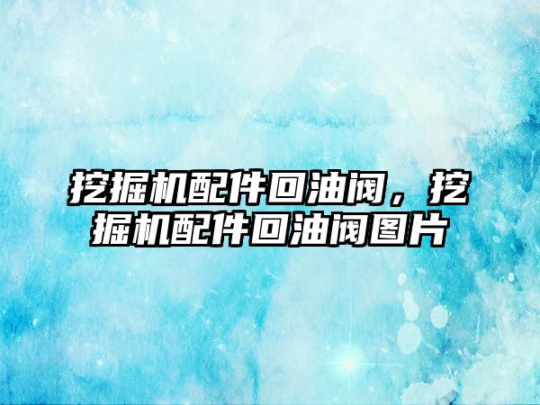 挖掘機(jī)配件回油閥，挖掘機(jī)配件回油閥圖片