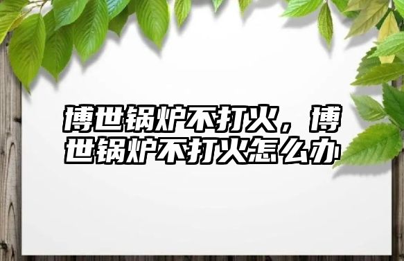 博世鍋爐不打火，博世鍋爐不打火怎么辦