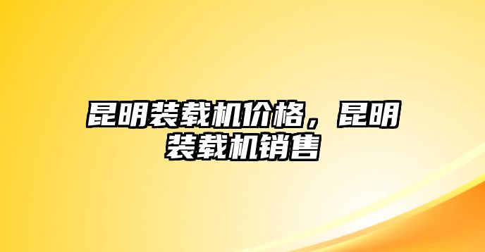 昆明裝載機價格，昆明裝載機銷售