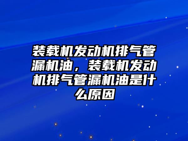 裝載機發(fā)動機排氣管漏機油，裝載機發(fā)動機排氣管漏機油是什么原因