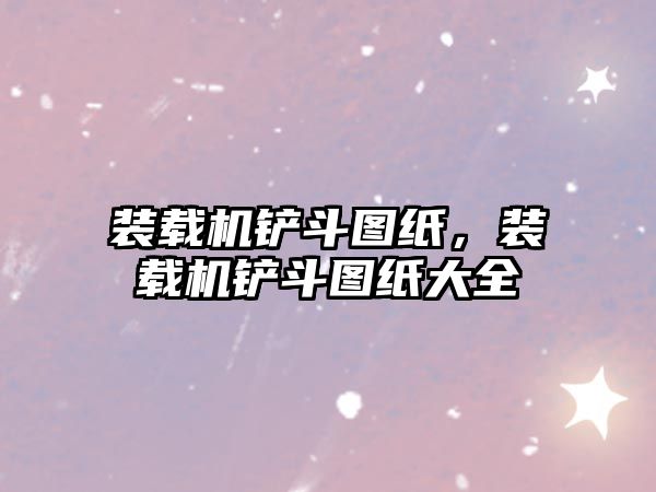 裝載機鏟斗圖紙，裝載機鏟斗圖紙大全