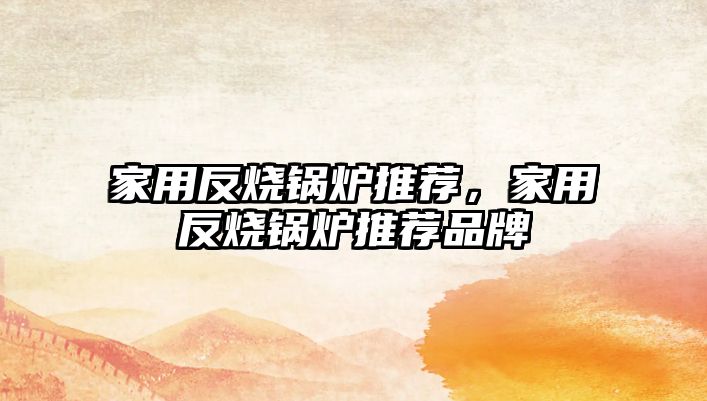 家用反燒鍋爐推薦，家用反燒鍋爐推薦品牌