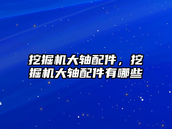 挖掘機大軸配件，挖掘機大軸配件有哪些