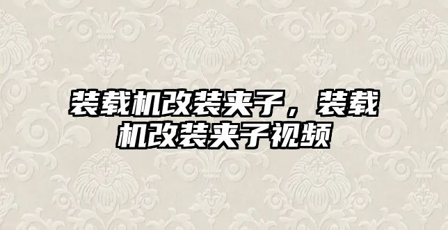 裝載機改裝夾子，裝載機改裝夾子視頻