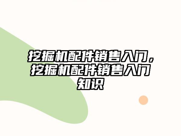 挖掘機(jī)配件銷售入門，挖掘機(jī)配件銷售入門知識