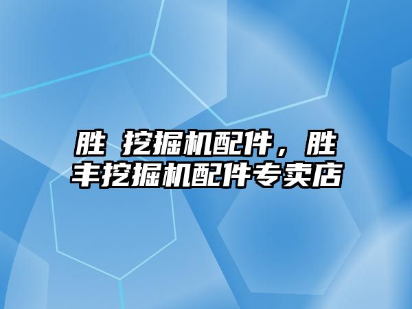 勝豐挖掘機配件，勝豐挖掘機配件專賣店