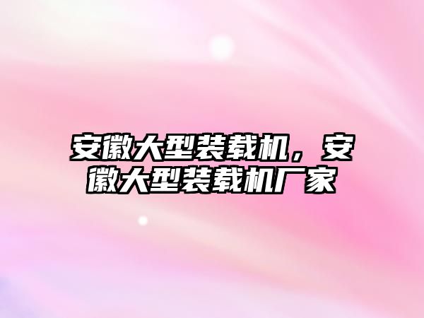 安徽大型裝載機(jī)，安徽大型裝載機(jī)廠家