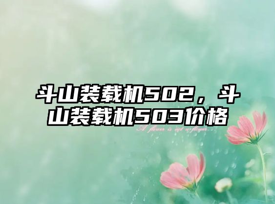 斗山裝載機(jī)502，斗山裝載機(jī)503價(jià)格