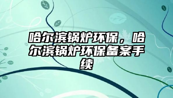哈爾濱鍋爐環(huán)保，哈爾濱鍋爐環(huán)保備案手續(xù)
