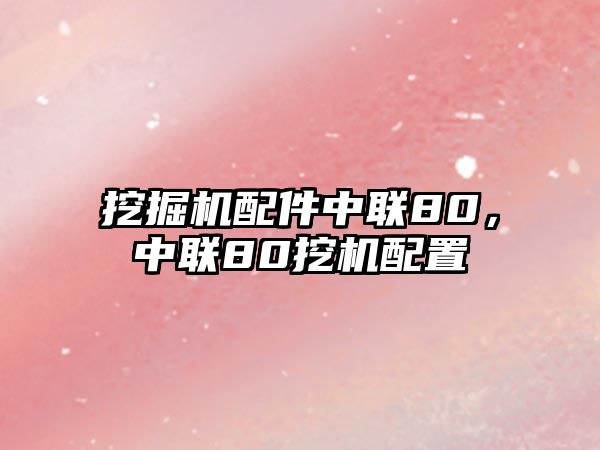 挖掘機(jī)配件中聯(lián)80，中聯(lián)80挖機(jī)配置
