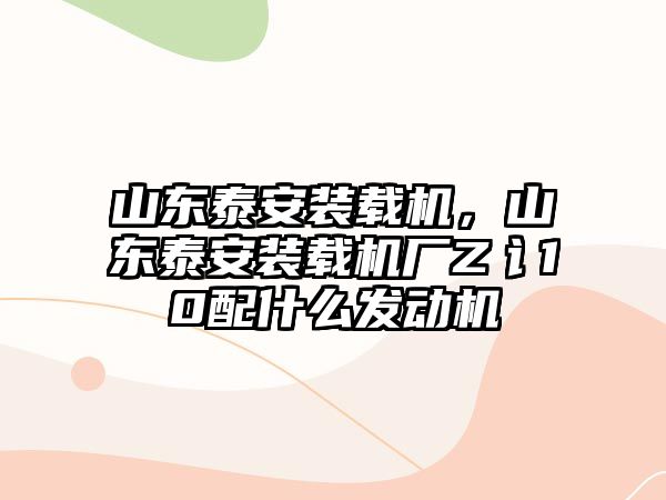 山東泰安裝載機，山東泰安裝載機廠Z讠10配什么發(fā)動機