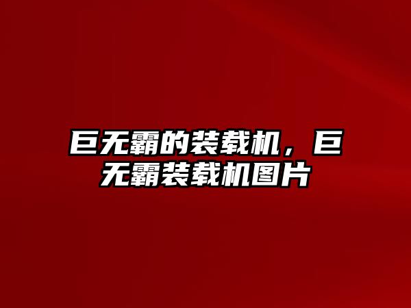 巨無霸的裝載機，巨無霸裝載機圖片