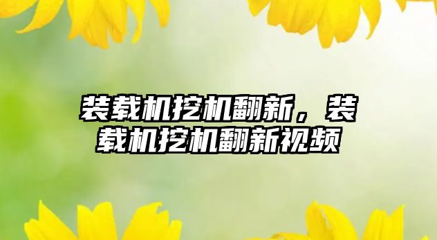 裝載機(jī)挖機(jī)翻新，裝載機(jī)挖機(jī)翻新視頻