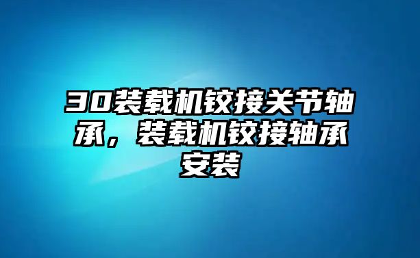 30裝載機(jī)鉸接關(guān)節(jié)軸承，裝載機(jī)鉸接軸承安裝