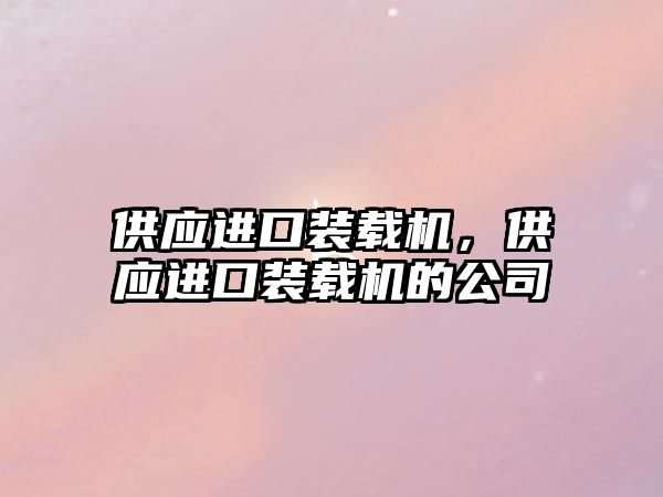 供應進口裝載機，供應進口裝載機的公司