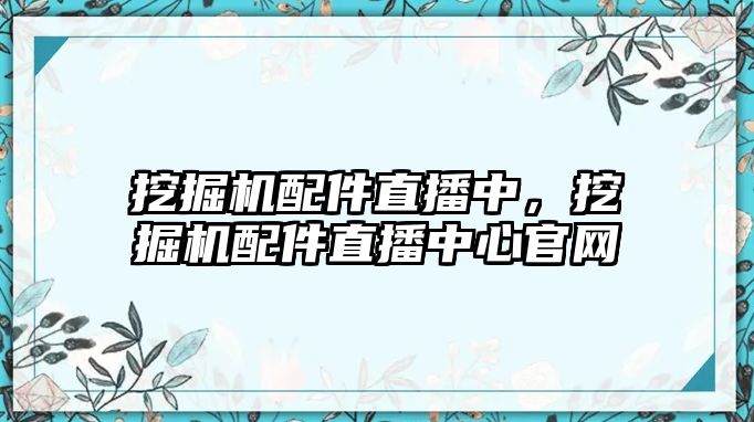 挖掘機配件直播中，挖掘機配件直播中心官網(wǎng)
