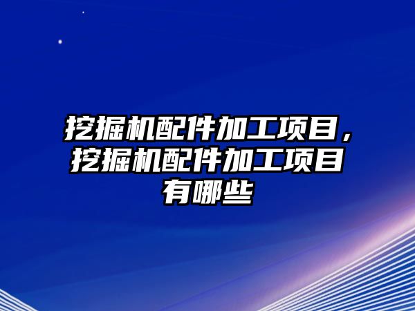 挖掘機(jī)配件加工項(xiàng)目，挖掘機(jī)配件加工項(xiàng)目有哪些