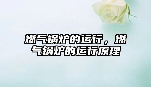 燃氣鍋爐的運行，燃氣鍋爐的運行原理